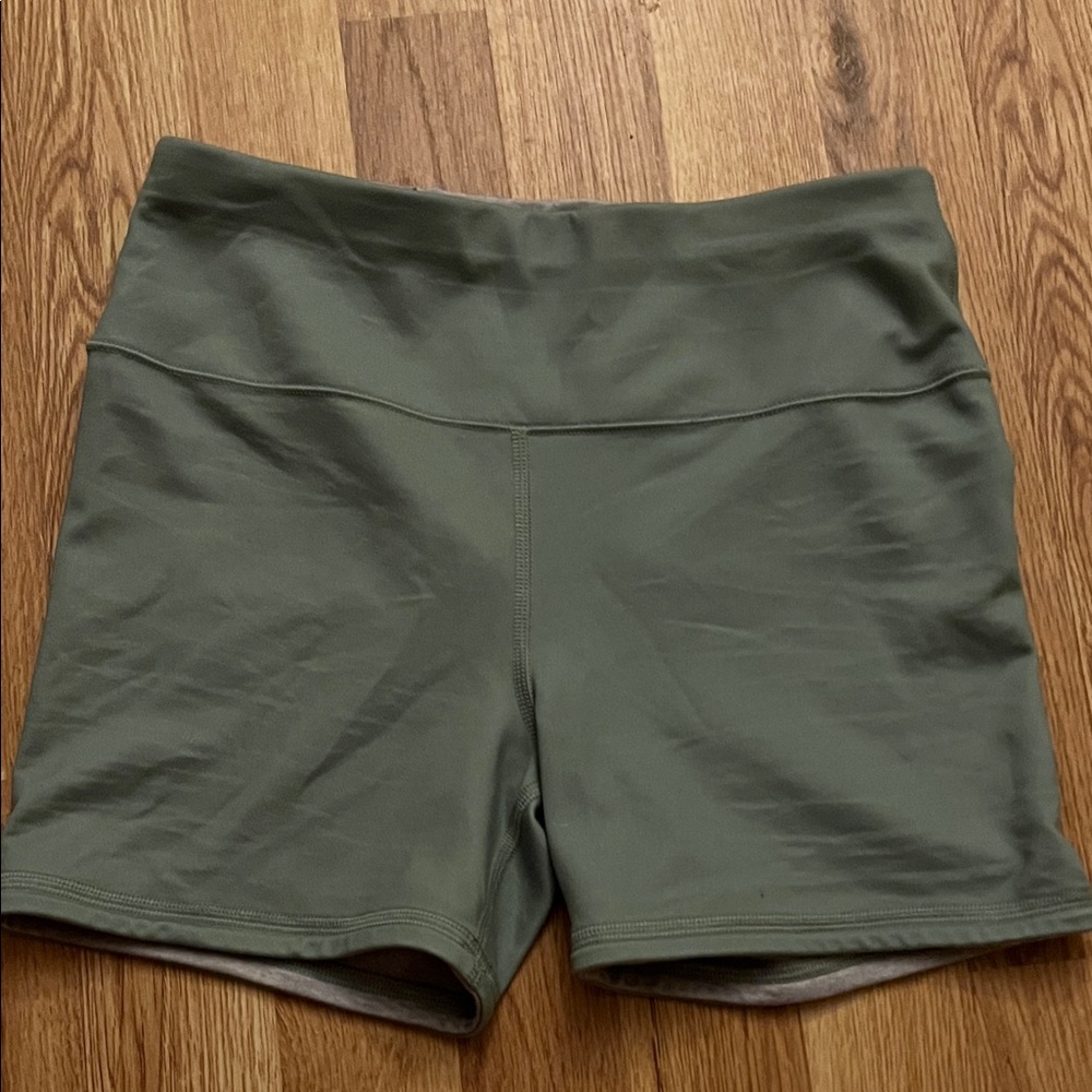 Women’s High-Waist Olive Green Active Shorts